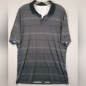 Nike Dri-FIT Men’s Medium Black Grid Pattern Golf Polo Shirt
